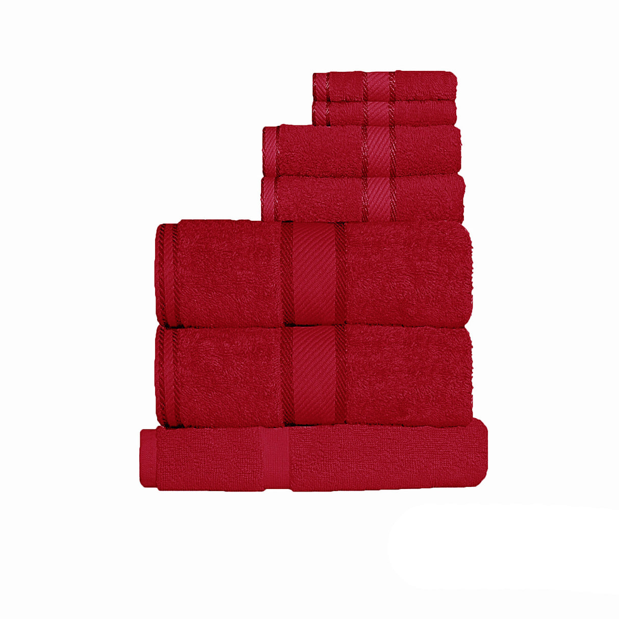 Kingtex 550gsm Cotton 7 Pce Towel Set Red