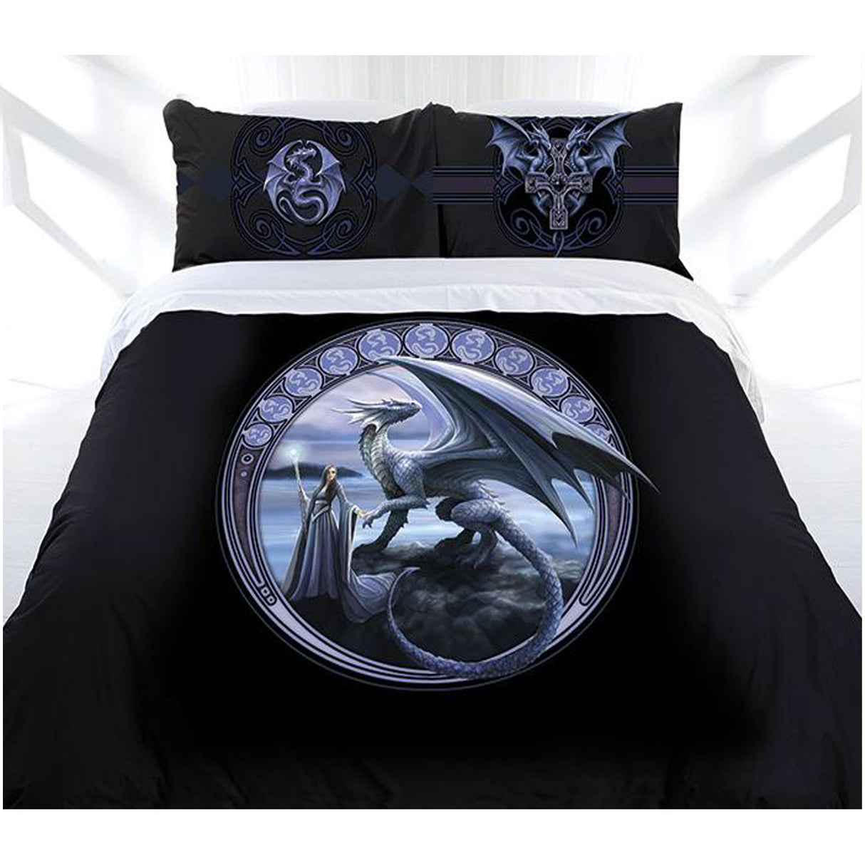 Anne Stokes Enchanted Dragon Fairy Quilt Cover Set - Queen Size