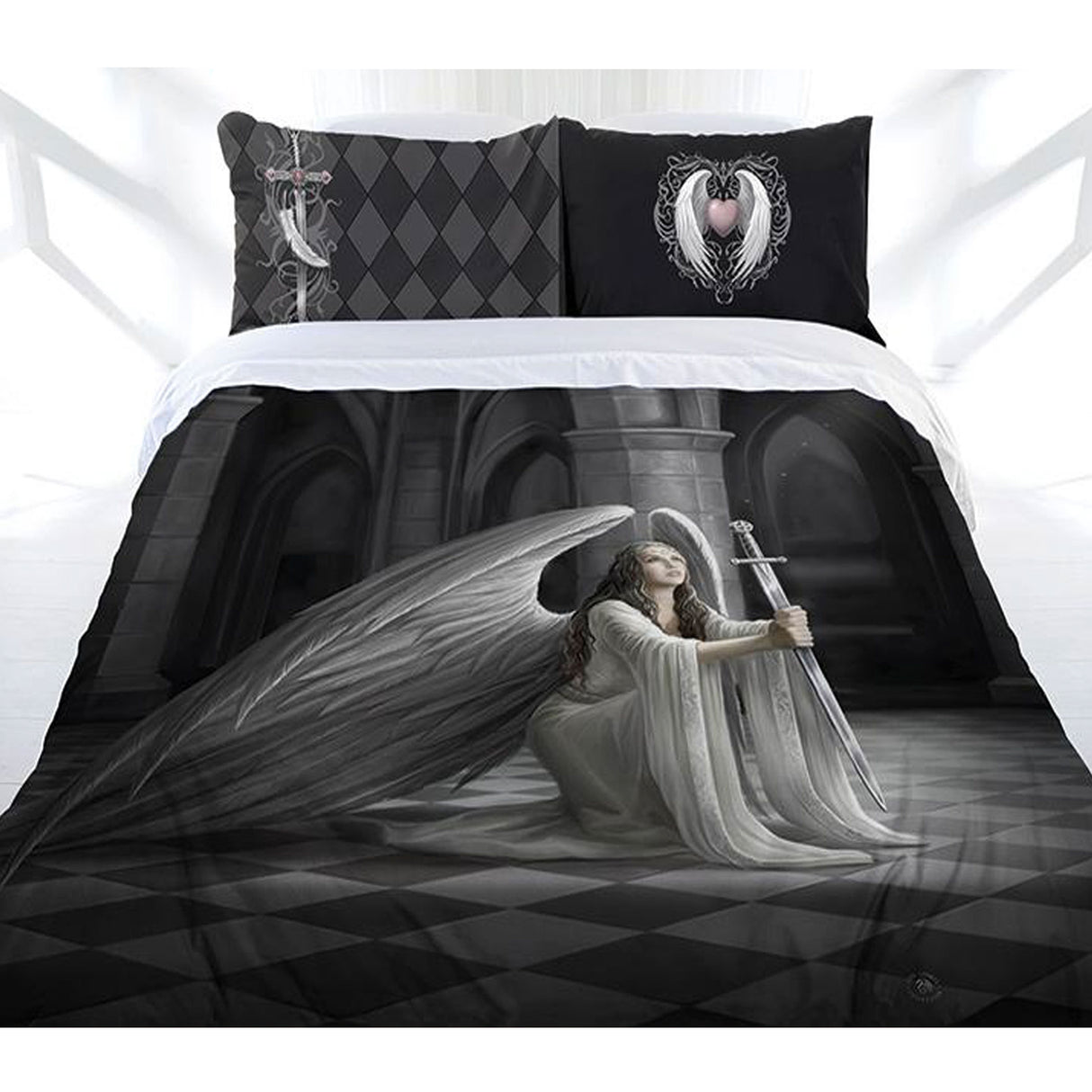 Gothic Angel Blessing Double Quilt Cover Set by Anne Stokes