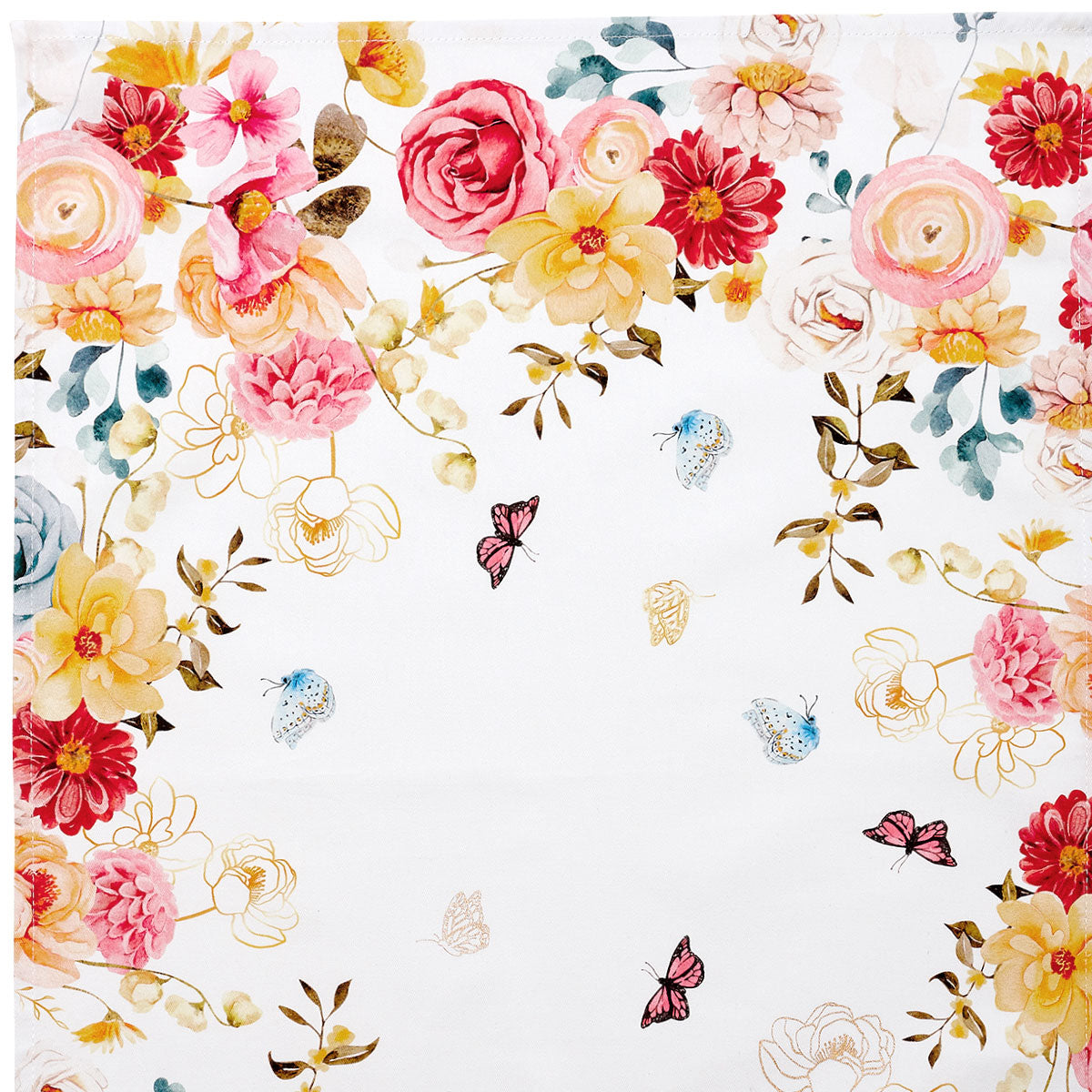 Vibrant Spring Floral Cotton Kitchen Tea Towels - Set of 2 (50 x 70 cm)