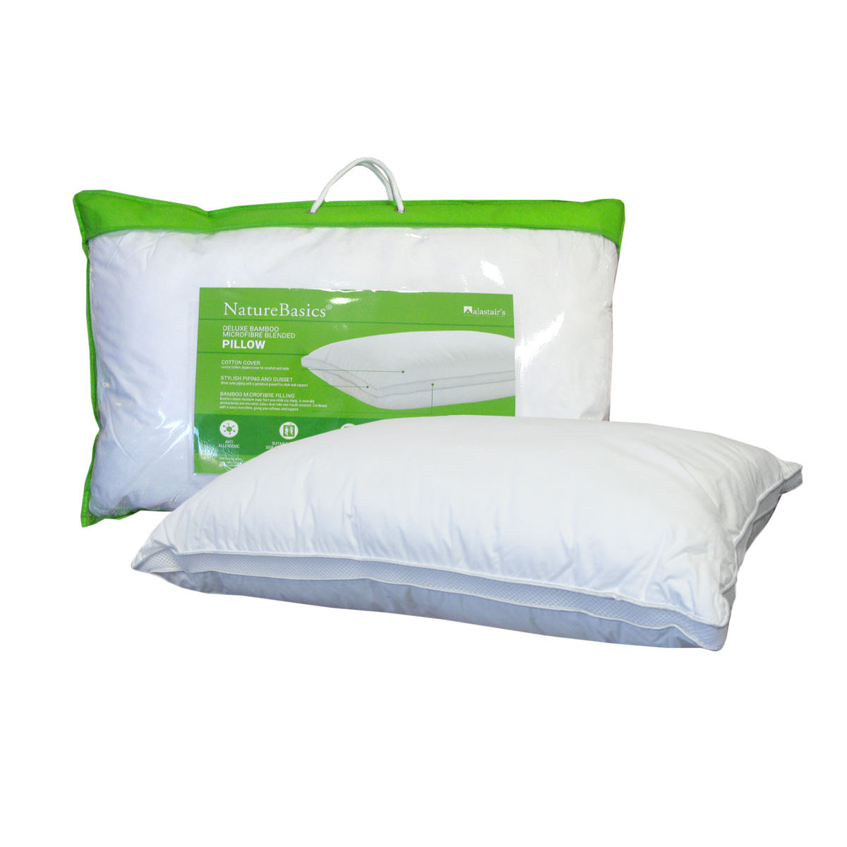 Alastairs Premium 1000GSM Bamboo Microfibre Standard Pillow for Ultimate Comfort