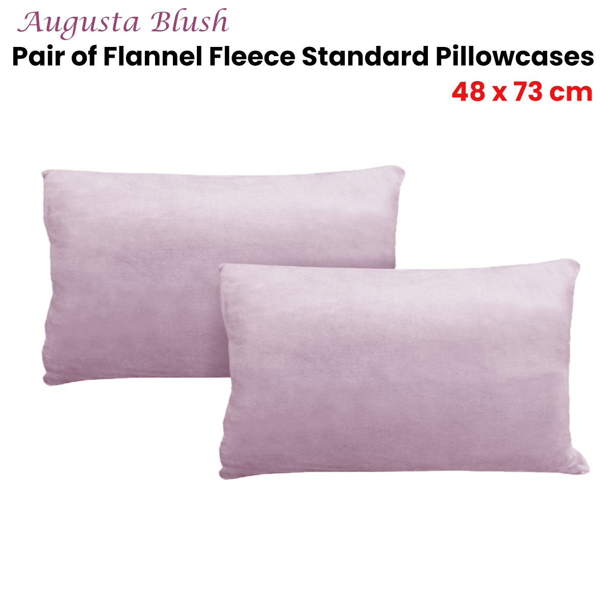 Alastairs Augusta Blush Flannel Fleece Standard Pillowcase Set