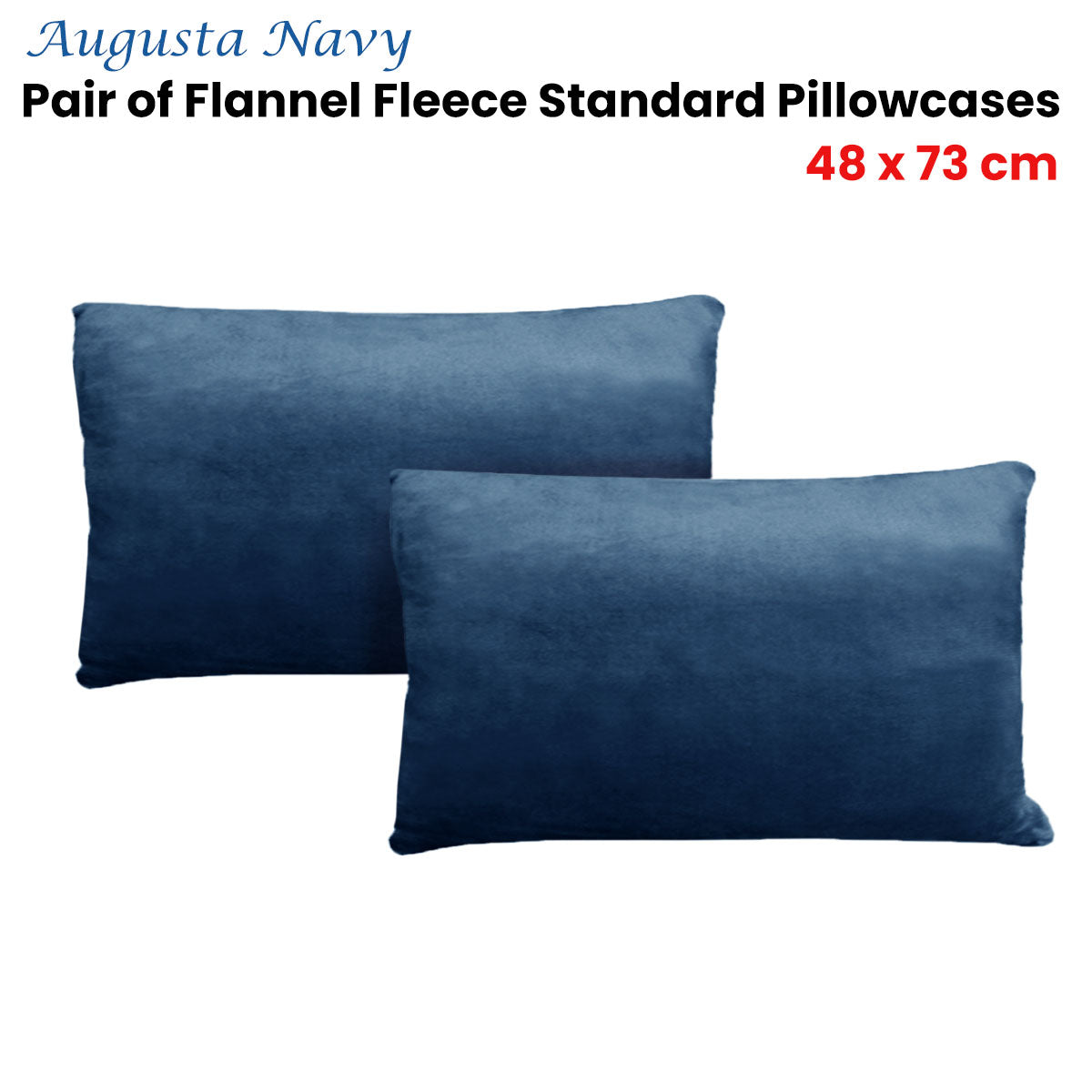 Alastairs Flannel Fleece Standard Pillowcases in Augusta Navy - Set of 2