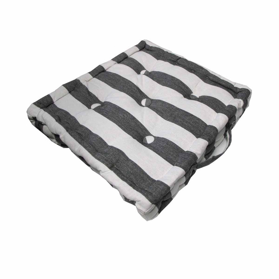 Rans Boxed Stripe Chair Cushion Pad 40 x 40 + 7 cm Black