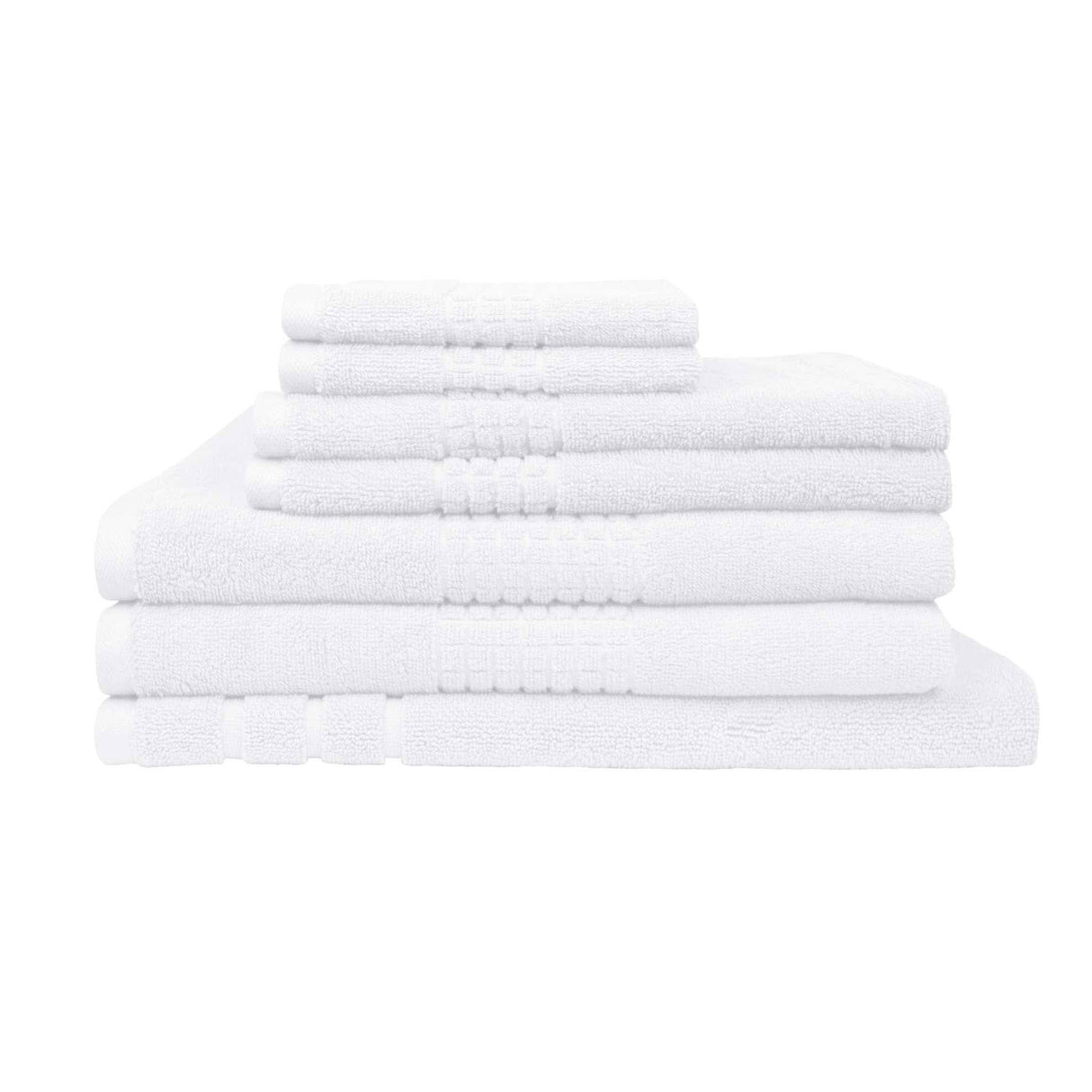 Rans Montage 7 Piece Cotton Bath Towel Set - White
