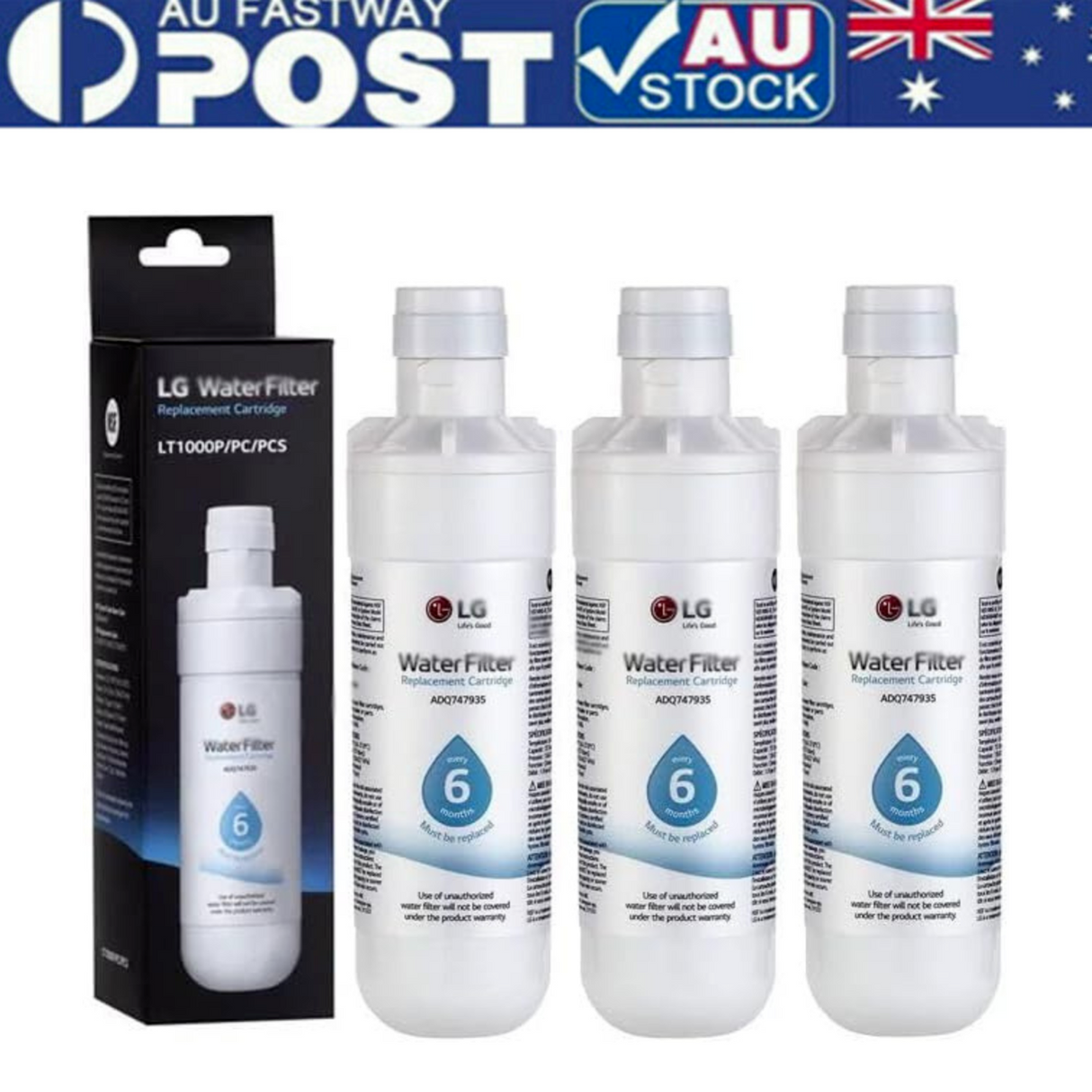 LG LT1000P Water Filter Replacement - 3 Pack Genuine Filters with AU Shipping