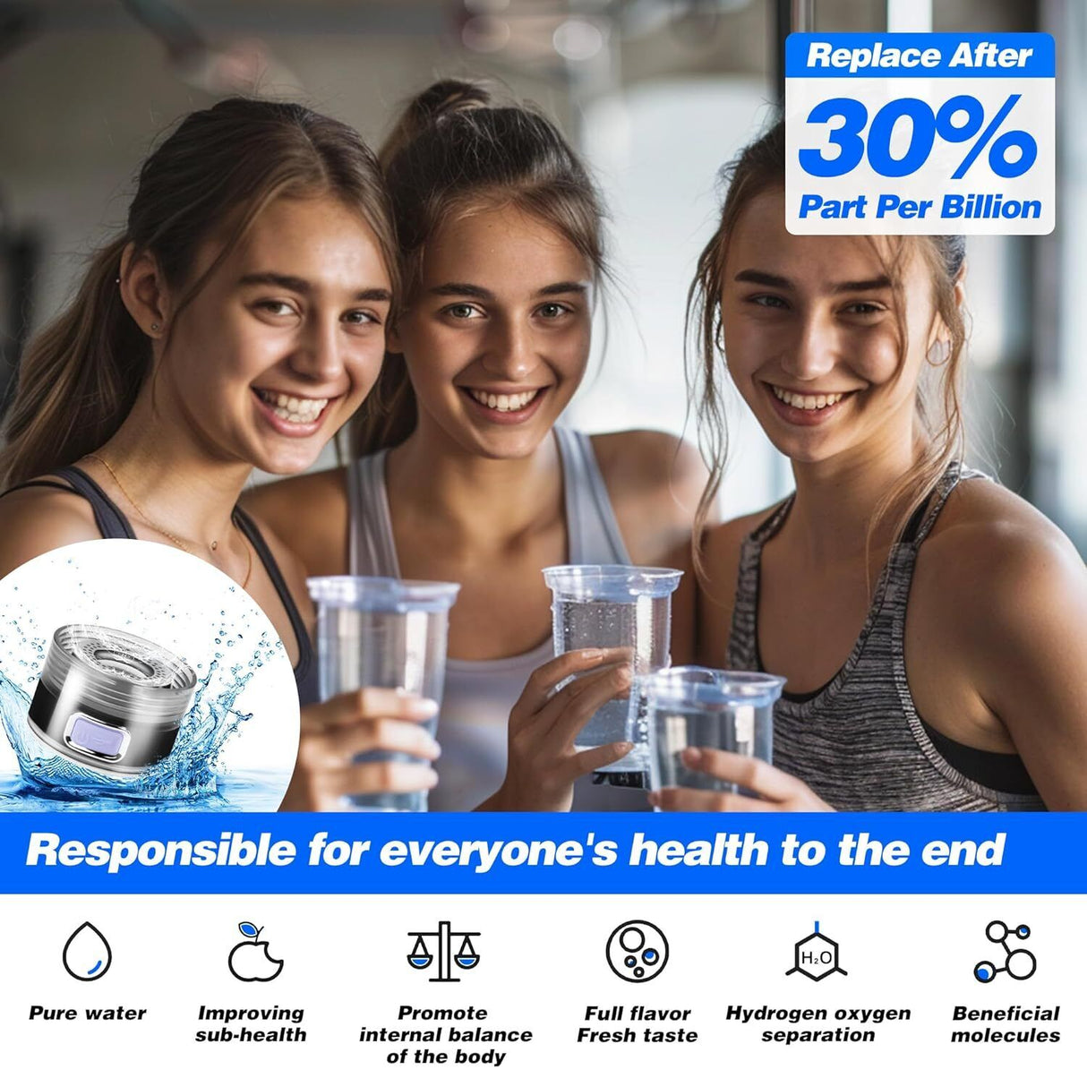 Portable 1.5L Rich Hydrogen Water Generator - Hydrogen Water Bottle with USB Charging