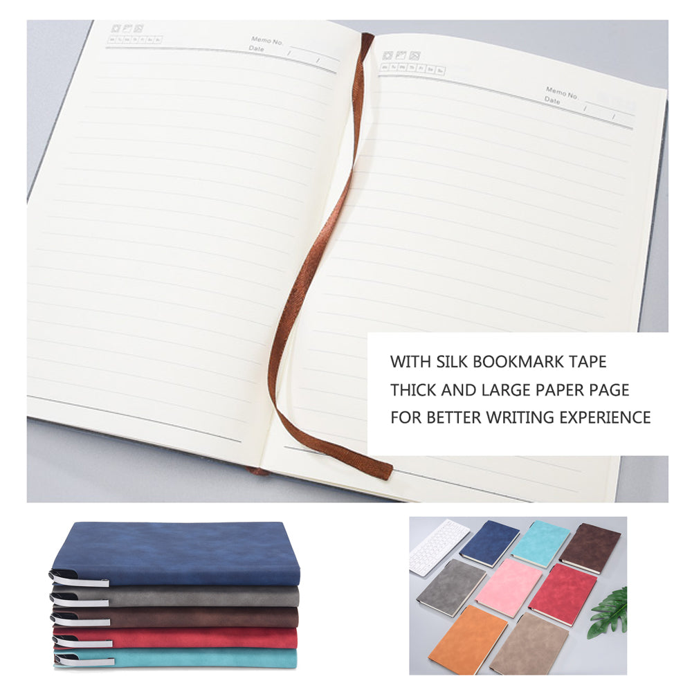 A5 200 Pages Fashion Glued PU Leather Cover Journal Travel Notebook Travellers Diary(Blue)