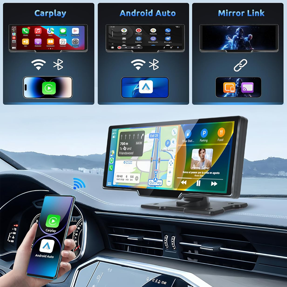 10.26 Wireless Apple Android Carplay Dual Dash Cam Front Rear Camera with 64G Card