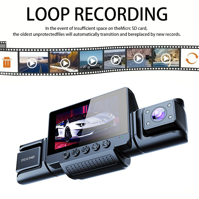 4-Channel 360° Panoramic 1080P HD Dash Cam Comes With 32GB TF Card