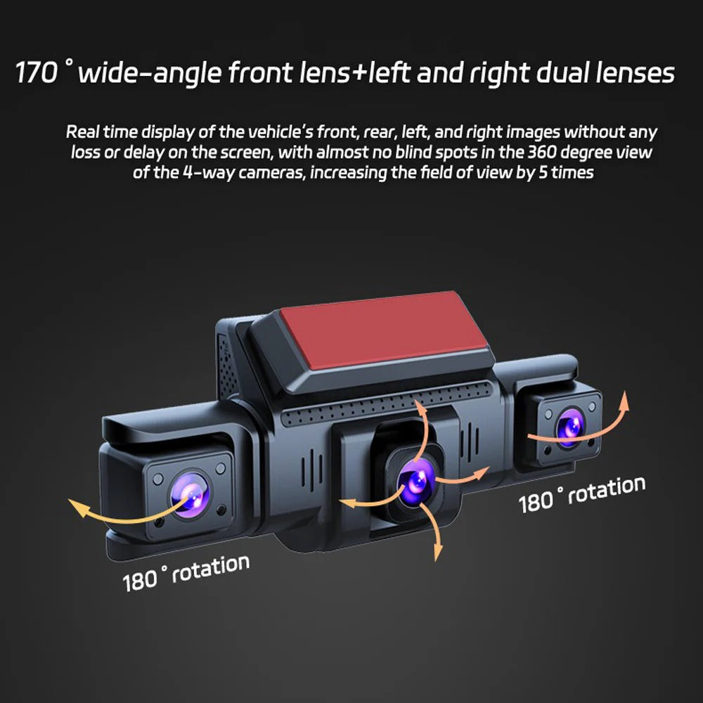 4 Channel 5G WiFi Dashcam FHD 1080P 170° Wide Angle G-Sensor with 64GB Card