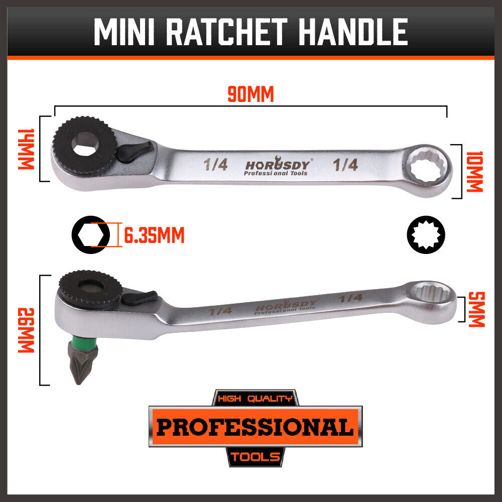 32Piece 1/4 Mini Double Head Screwdriver Bit and Ratchet Set CRV Steel Durable