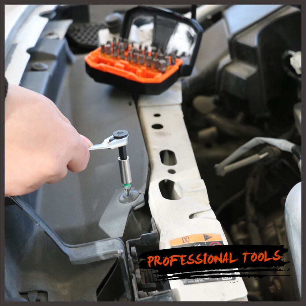 32Piece 1/4 Mini Double Head Screwdriver Bit and Ratchet Set CRV Steel Durable