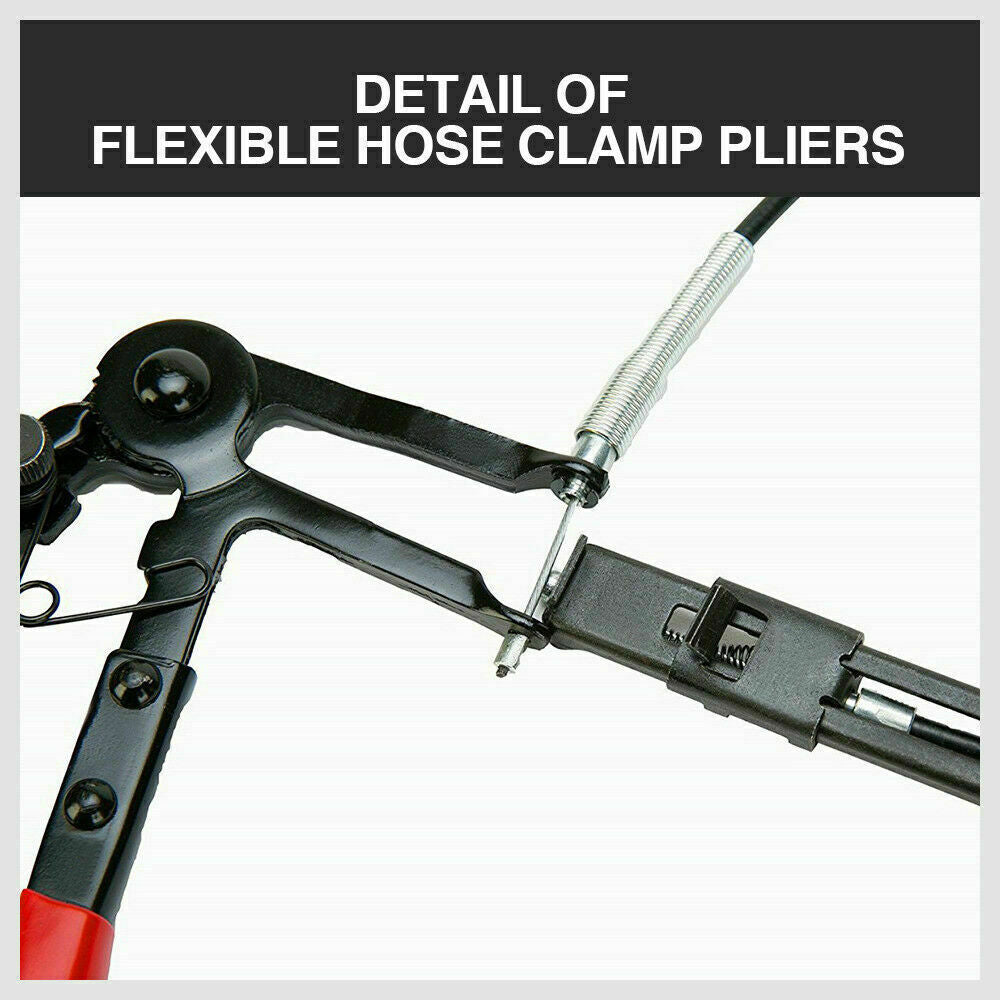 Long Hose Clamp Pliers 24 Flexible Extension Wire Oil Fuel Hose Clip Remove