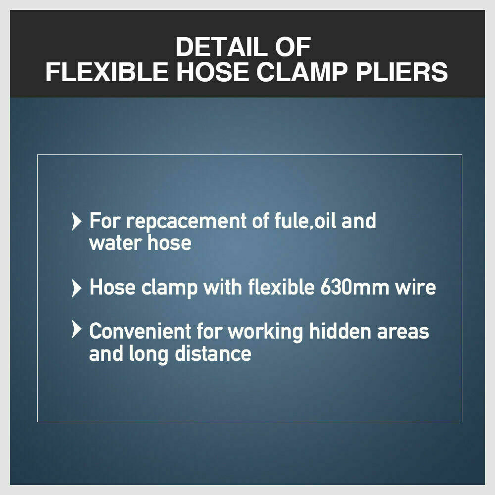 Long Hose Clamp Pliers 24 Flexible Extension Wire Oil Fuel Hose Clip Remove