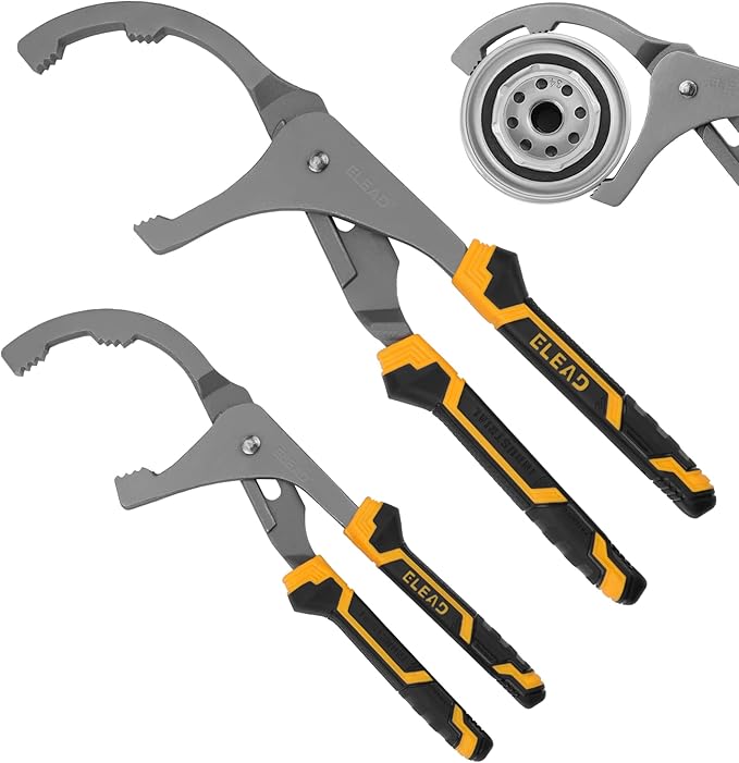 Adjustable Oil Filter Wrench Set - 9 & 12 Pliers for Cars, Trucks, Motorcycles - Durable Carbon Steel, Ergonomic Grip, Easy Access Design