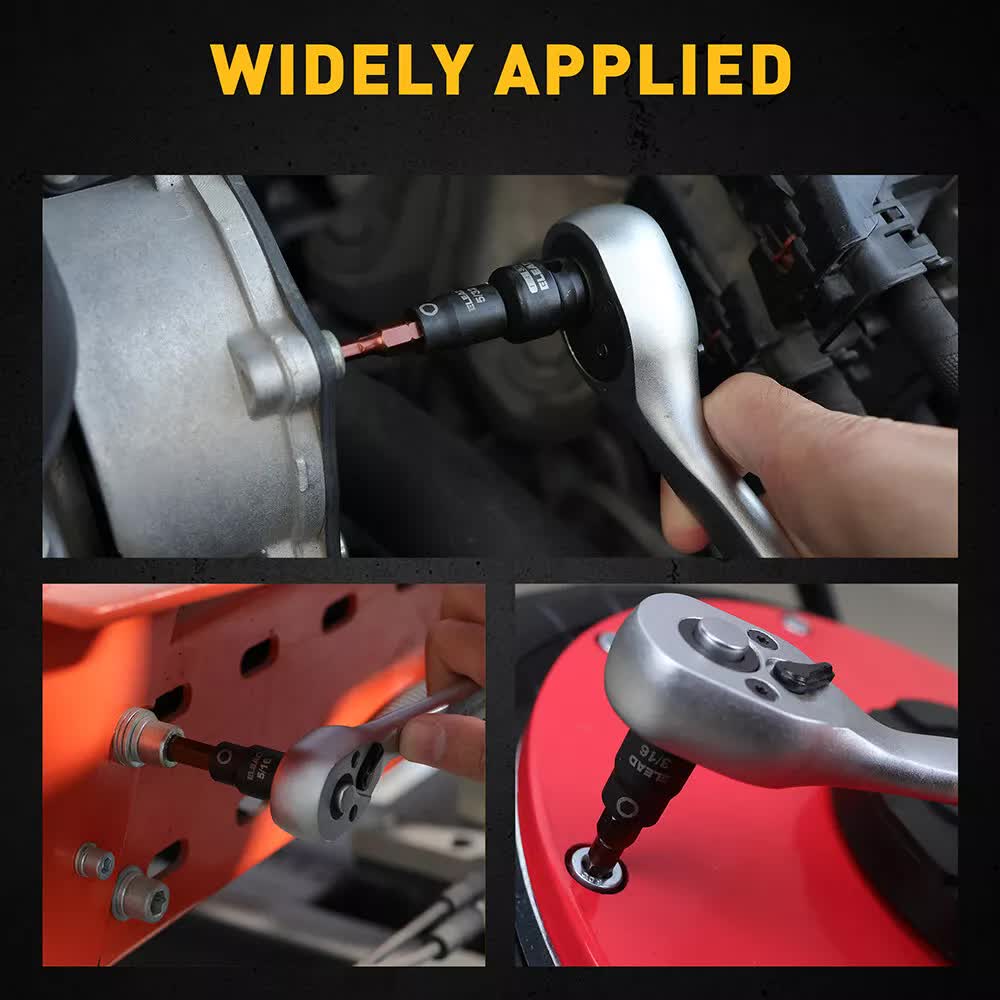 16Pc SAE Hex Bit Impact Socket Set 5/64-9/16 Allen Socket Set Socket Adapter