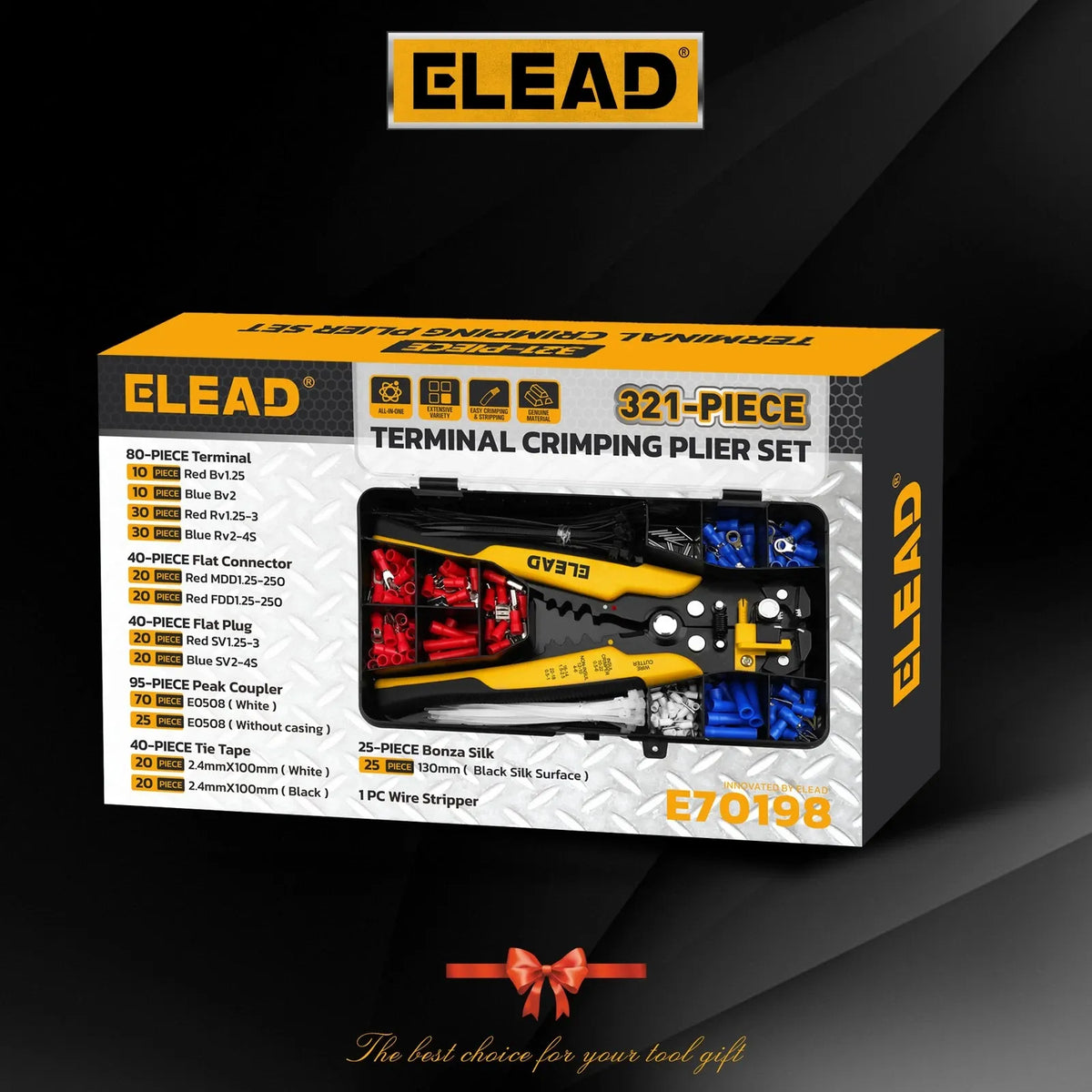 ELEAD 321Pcs Electrical Wire Connectors Kit Assorted Terminals Ferrules Set