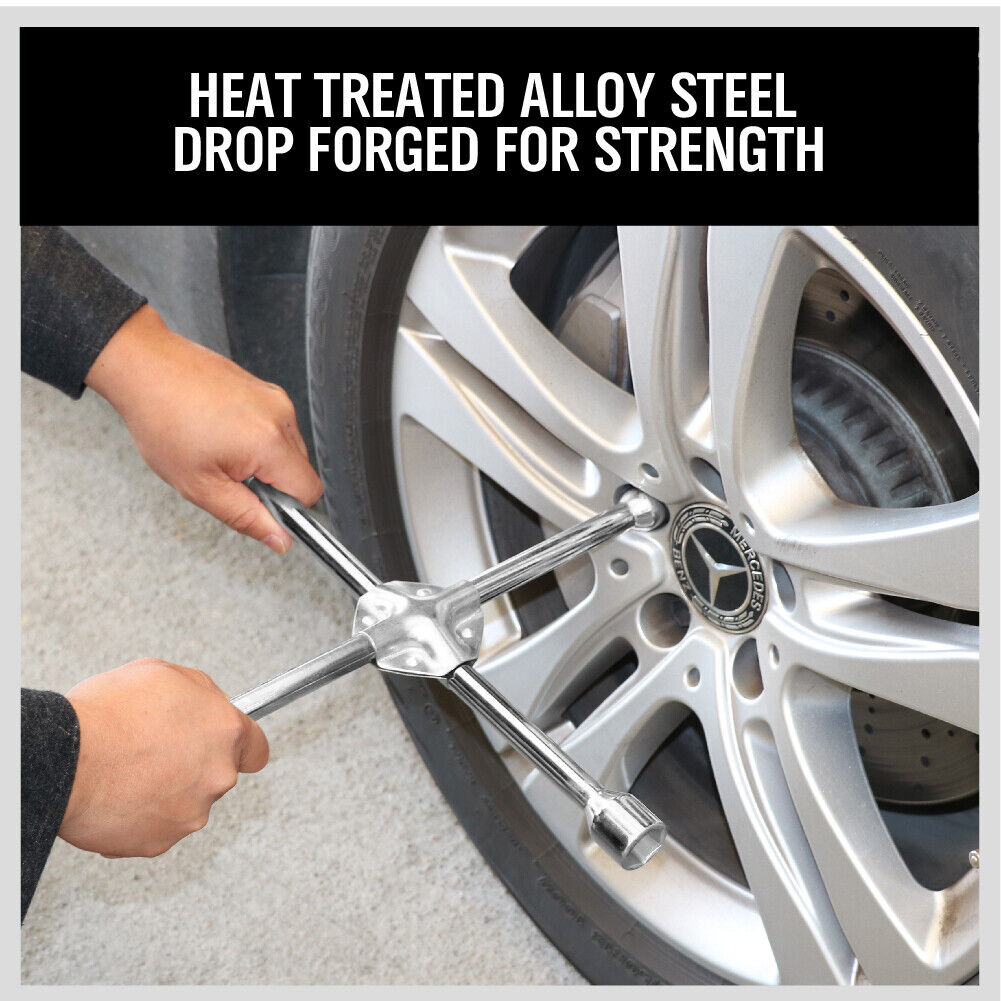 14 Wheel Brace Spanner 4-way Cross Wrench Car Tyre Nut 17 19 21 23mm Socket