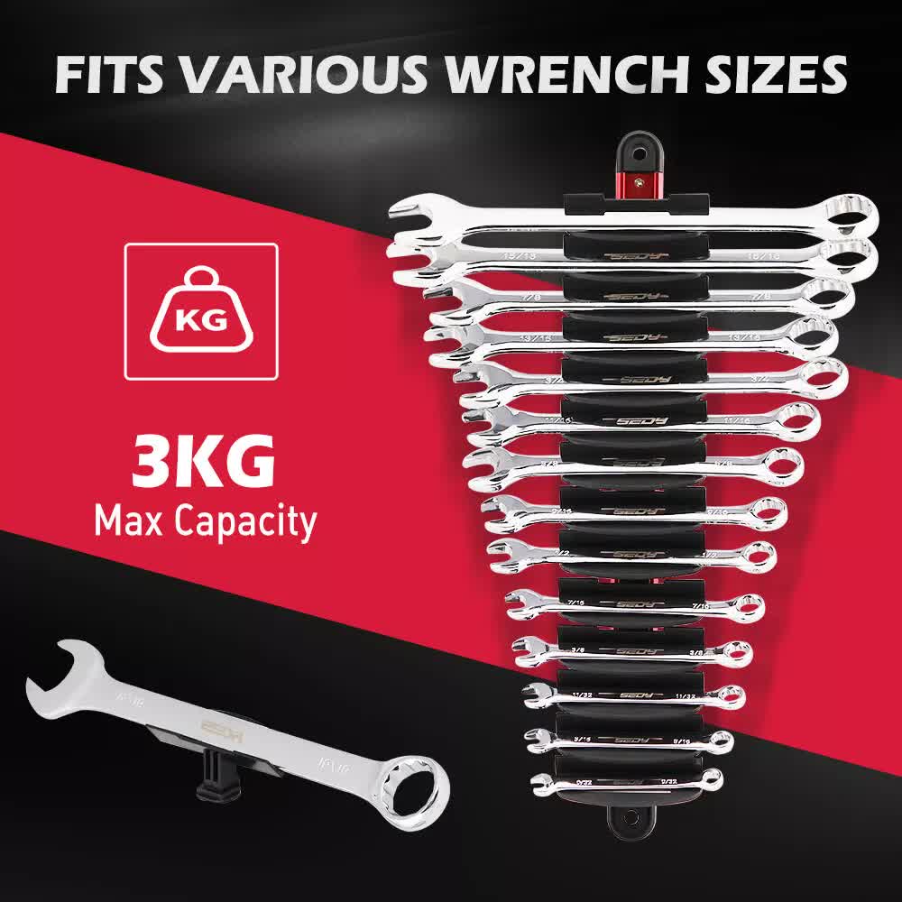 14 Slots Magnetic Spanner Rack Spanner Organizer Holder Portable Adjustable Au