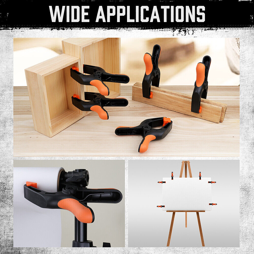 HORUSDY 32Pc 7 Nylon Spring Clamp Extra Large Rubber Non-Slip Grip Handle Clips