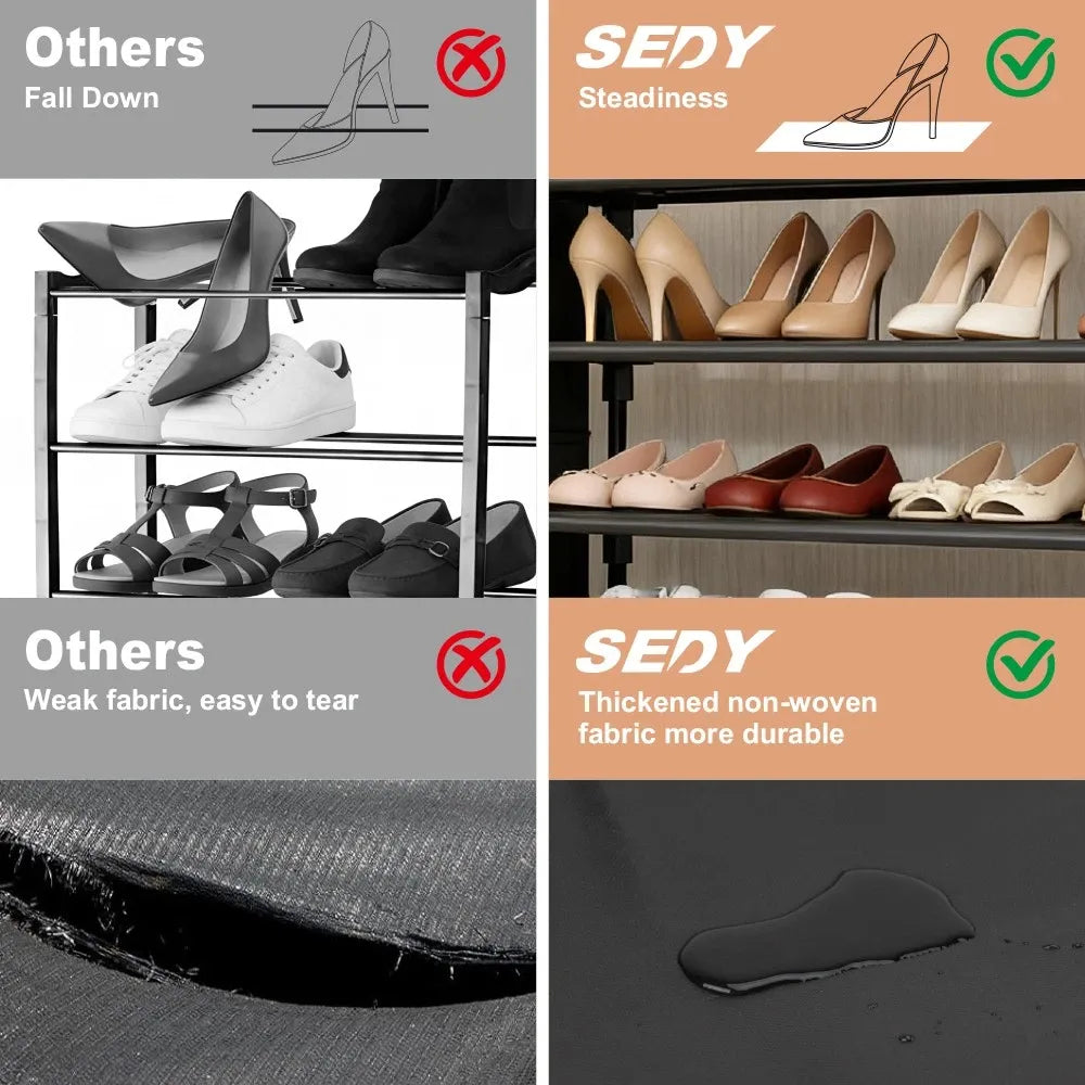 SEDY 5-Tier Shoe Rack Storage Organizer Shelves for 20–25 Pairs Bedroom Garage