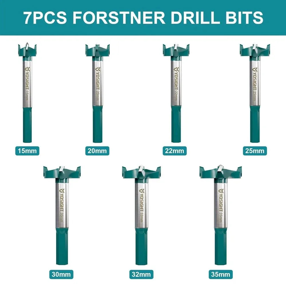 Woodworking Drill Bit Set Forstner 15-35mm Countersink Hex Shank Forstner Bits