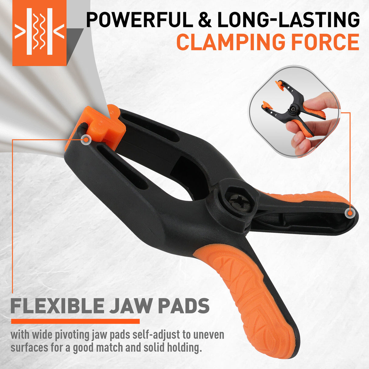 16Pcs 3 Spring Clamps Plastic Clamps Gluing Clamping Securing DIY Photography