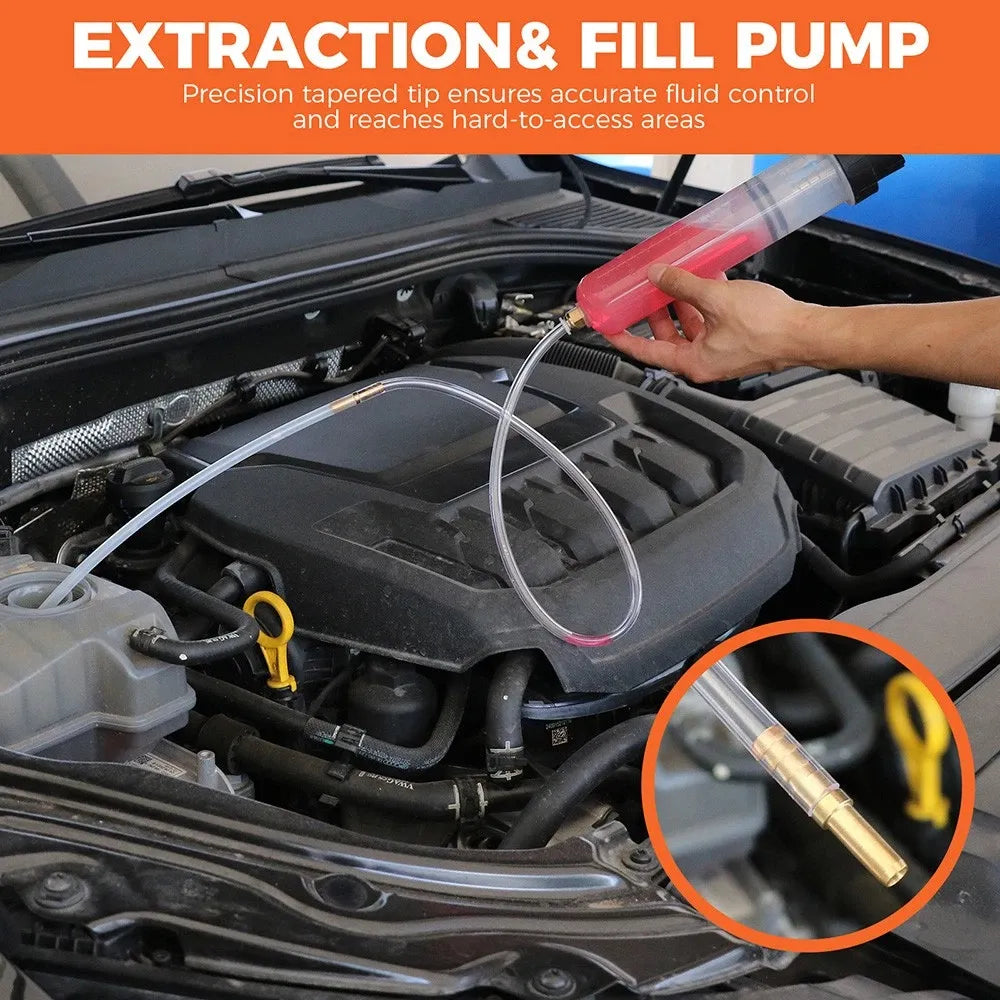 HORUSDY 200CC Manual Fluid Extractor Pump Oil Transfer Syringe Tool Automotive