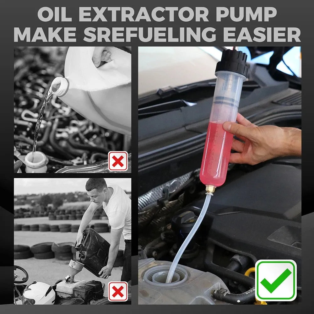 HORUSDY 200CC Manual Fluid Extractor Pump Oil Transfer Syringe Tool Automotive