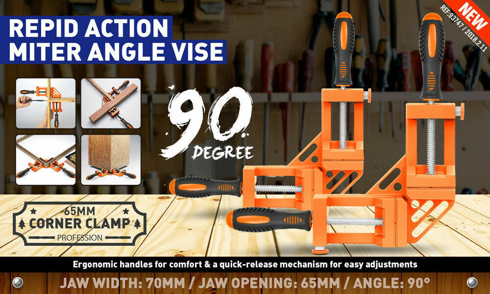 90? Degree Corner Clamp Welding Vice Woodworking Alloy Body With Quick Release