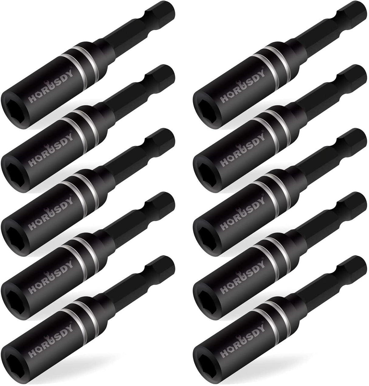 10Pc Magnetic Extension Socket Drill Bit Holder 1/4 Hex Screwdriver Nut Driver