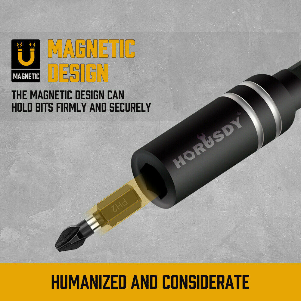 10Pc Magnetic Extension Socket Drill Bit Holder 1/4 Hex Screwdriver Nut Driver