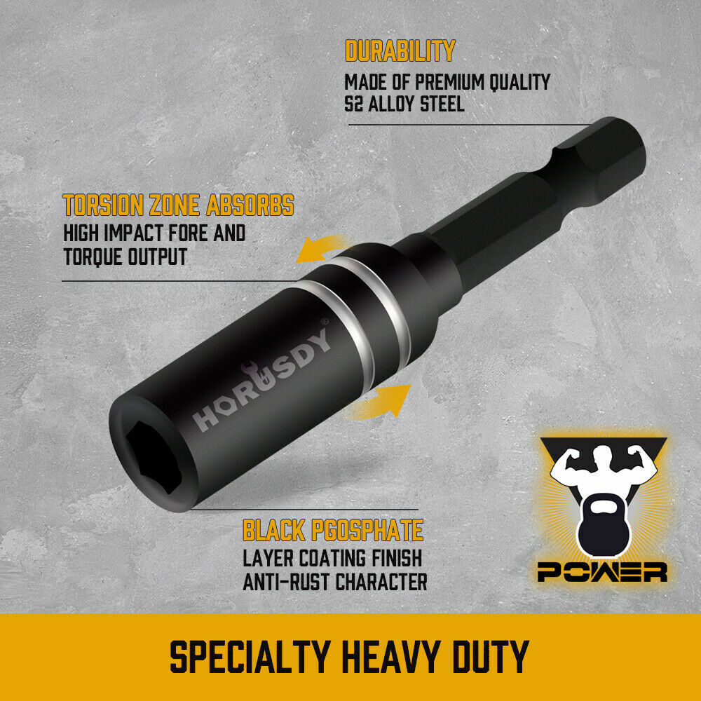 10Pc Magnetic Extension Socket Drill Bit Holder 1/4 Hex Screwdriver Nut Driver