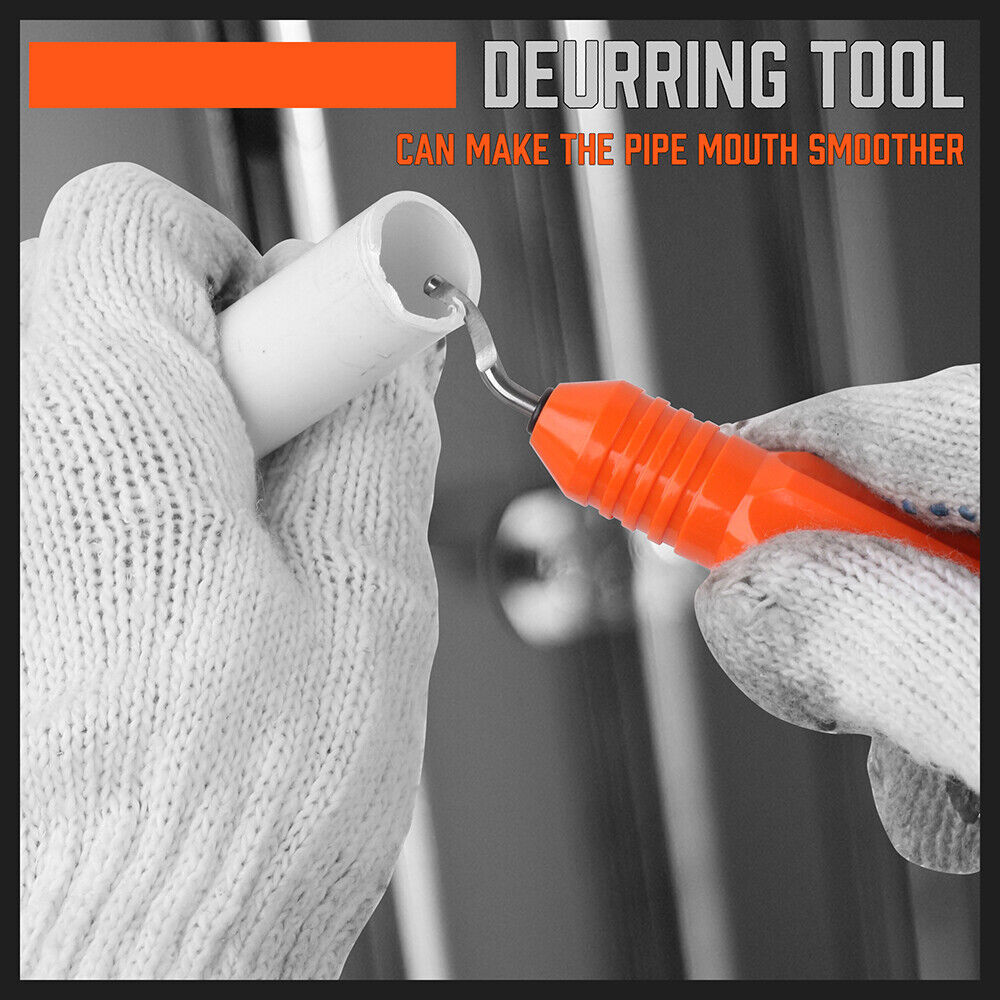 HORUSDY PVC Ratchet Cutter 64mm 2 - 1/2 Deburring Tool Rubber Handle Hand Tool