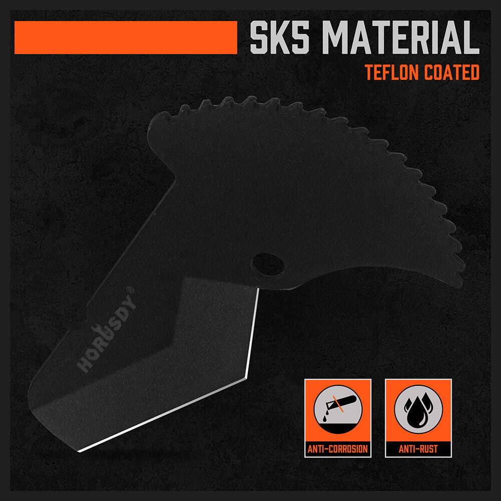 HORUSDY PVC Ratchet Cutter 64mm 2 - 1/2 Deburring Tool Rubber Handle Hand Tool