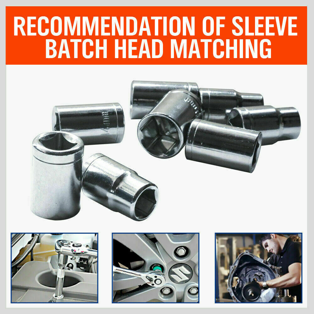 8Pc Metric Socket Set 1/2 Drive 11MM - 19MM For Wrench CRV Mechanic With Holder