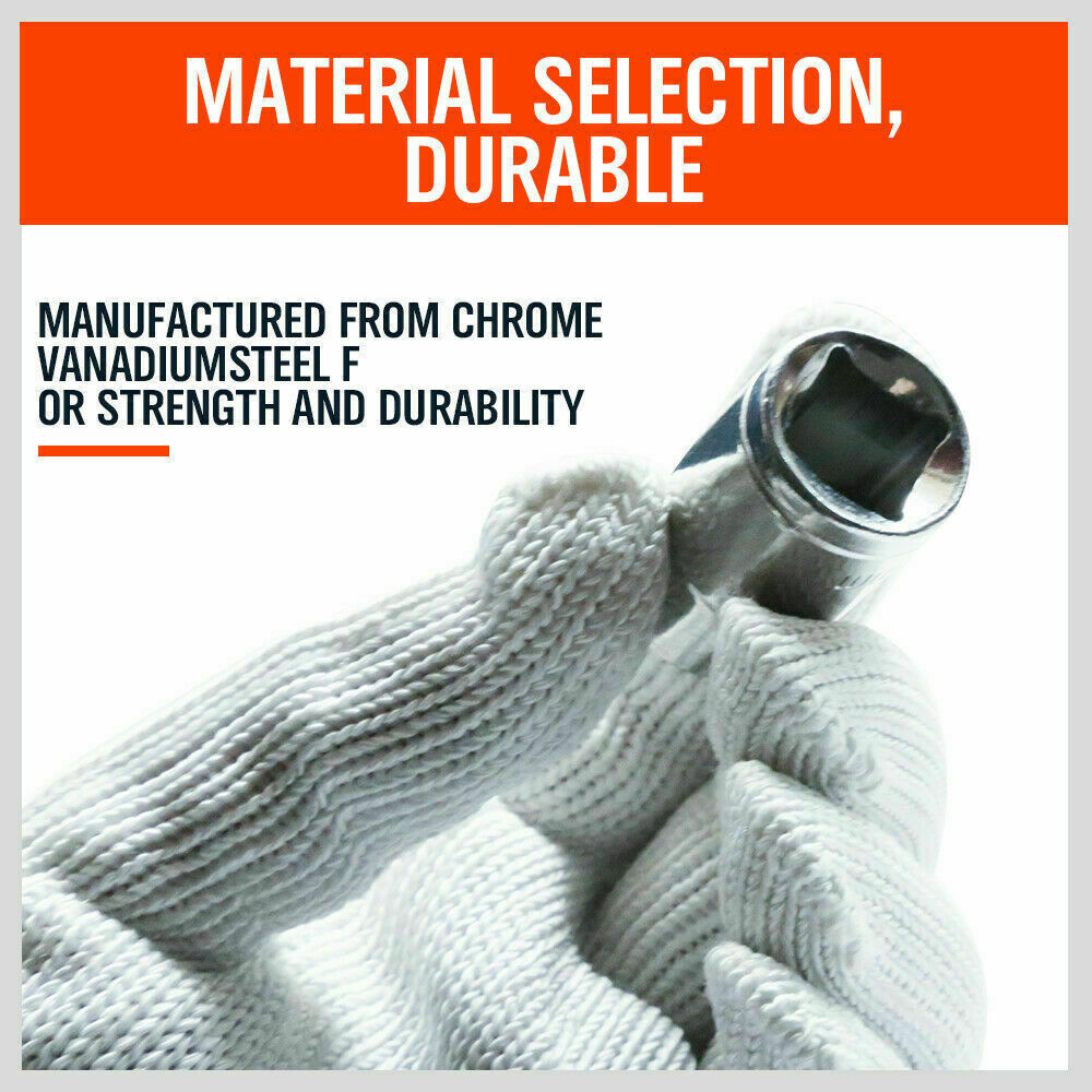 8Pc Metric Socket Set 1/2 Drive 11MM - 19MM For Wrench CRV Mechanic With Holder