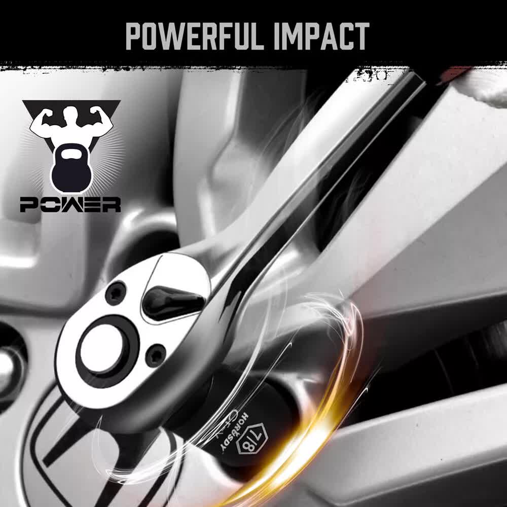 18Pc Deep Impact Socket Set Imperial / SAE Extension Flexible Adaptor 1/2 Drive