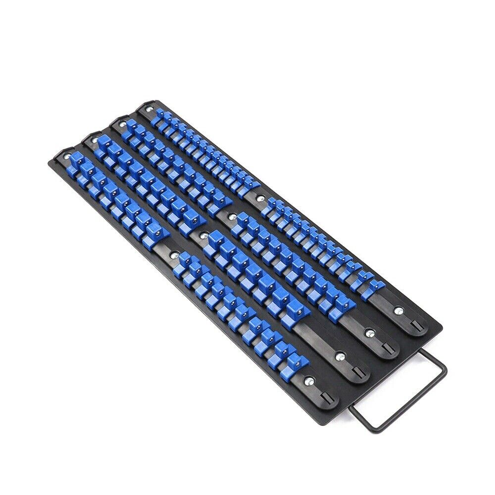 80 Socket Storage Rail Mixed Organizer Rack Holder Ball Locking 1/4 3/8 1/2