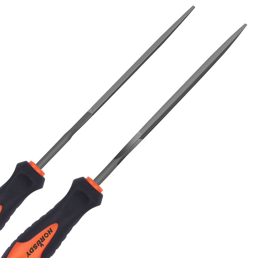 HORUSDY 2Pc 6.1 Flat Mini Needle File Set Metal Wood Carving Carpentry Tool