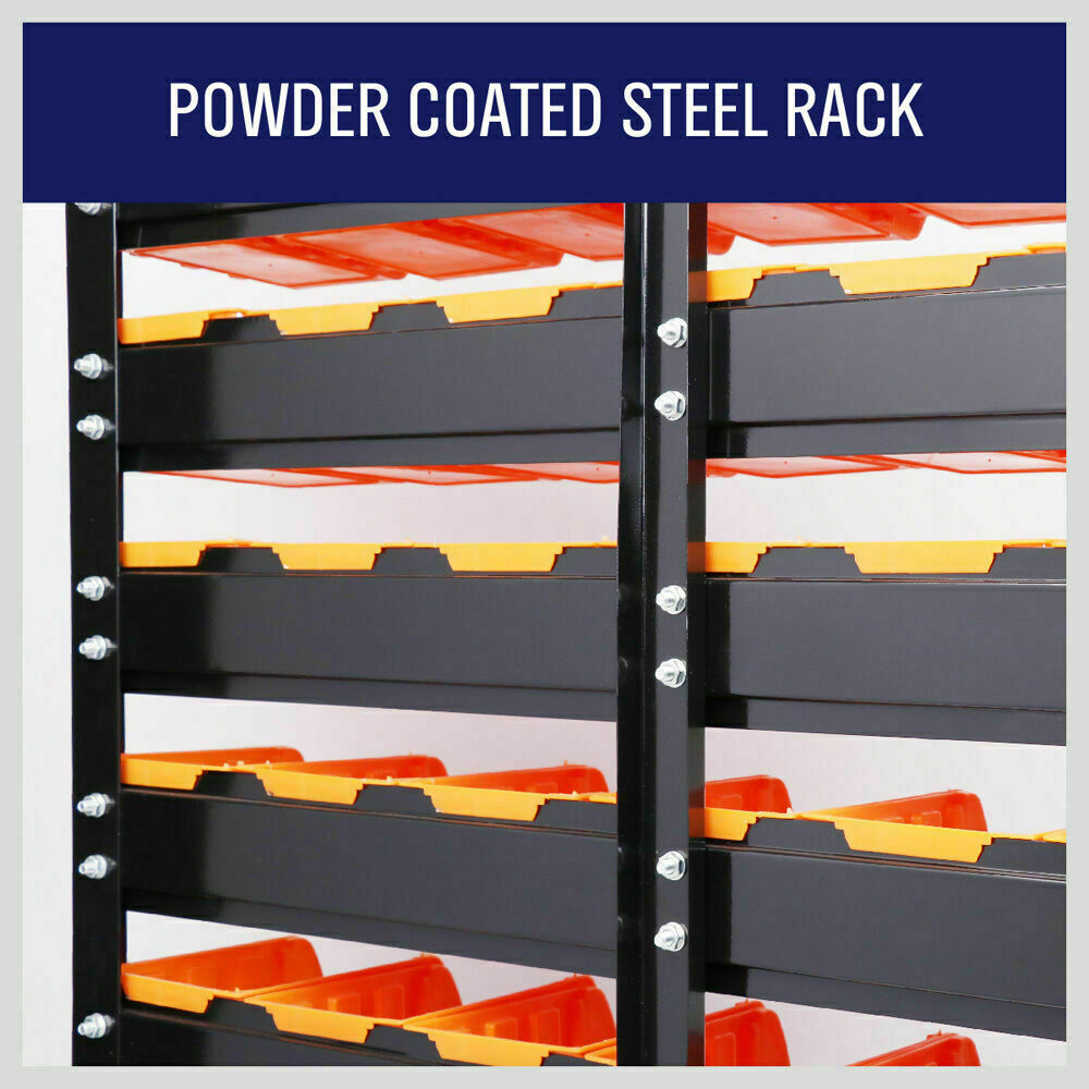 50-Piece Bin Wall Mounted Parts and Tool Storage Rack Organizer Rack for Workshop Tools