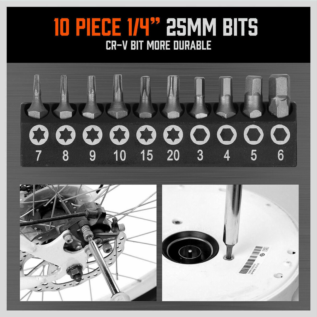 44-Piece Impact Screwdriver Set with Magnetic Bits, High Torque Hex Keys and Rack with Color Grip