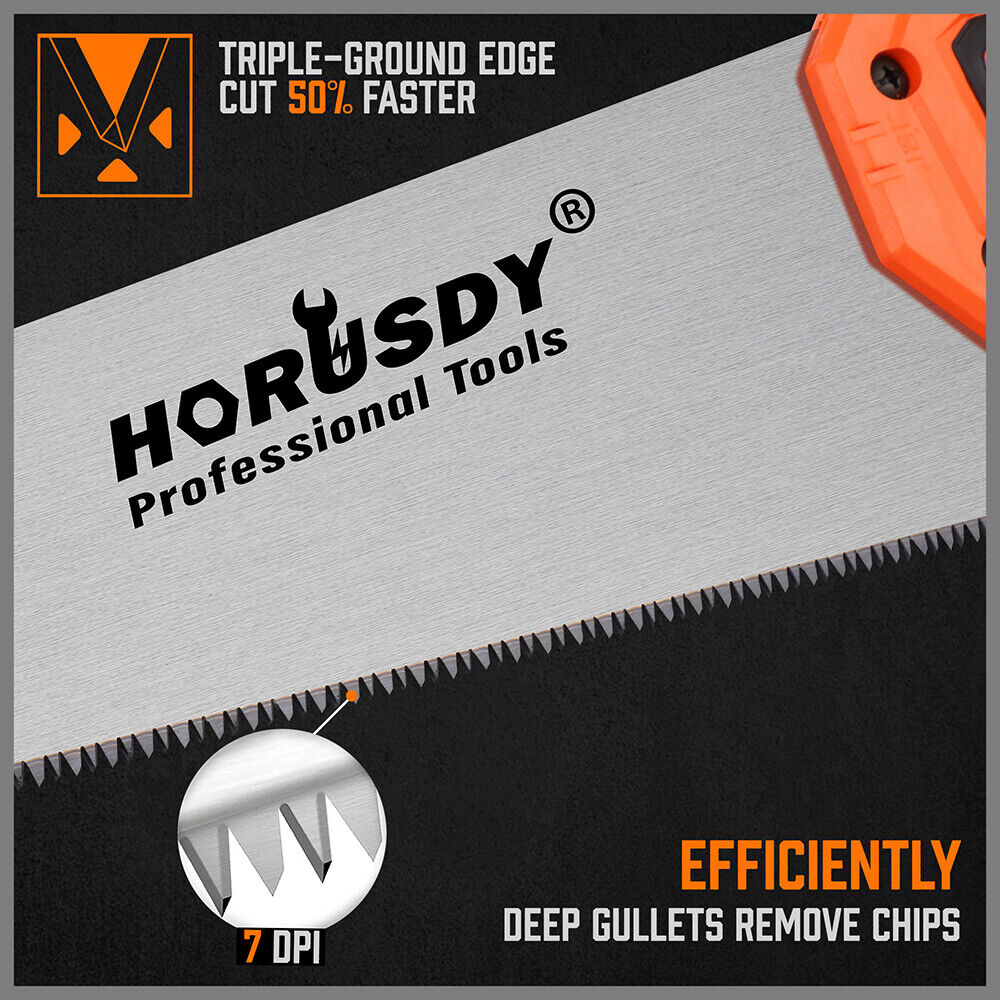 16 Hand Saw Sharp Cut Wood Plastic Cutting Heavy Duty Crosscut Saw 505mm Long