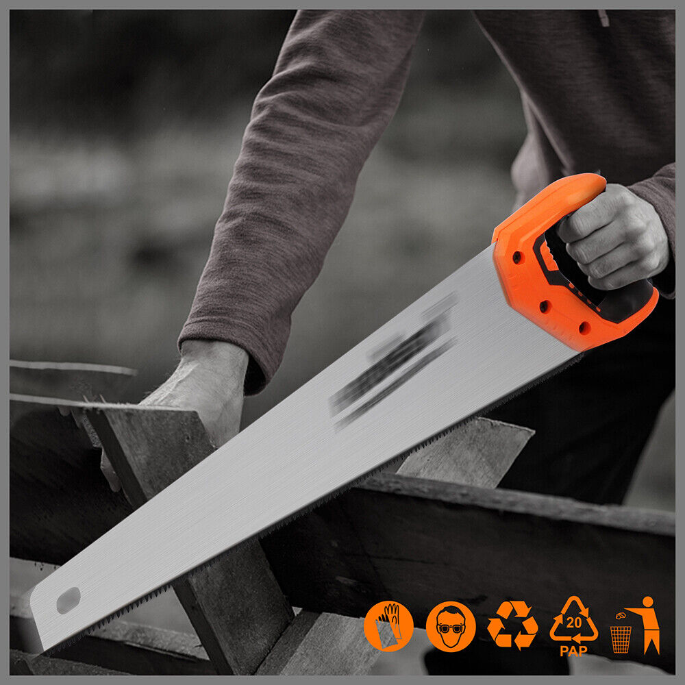 20 Hand Saw Sharp Cut Wood Plastic Cutting Heavy Duty Crosscut Saw 600mm Long