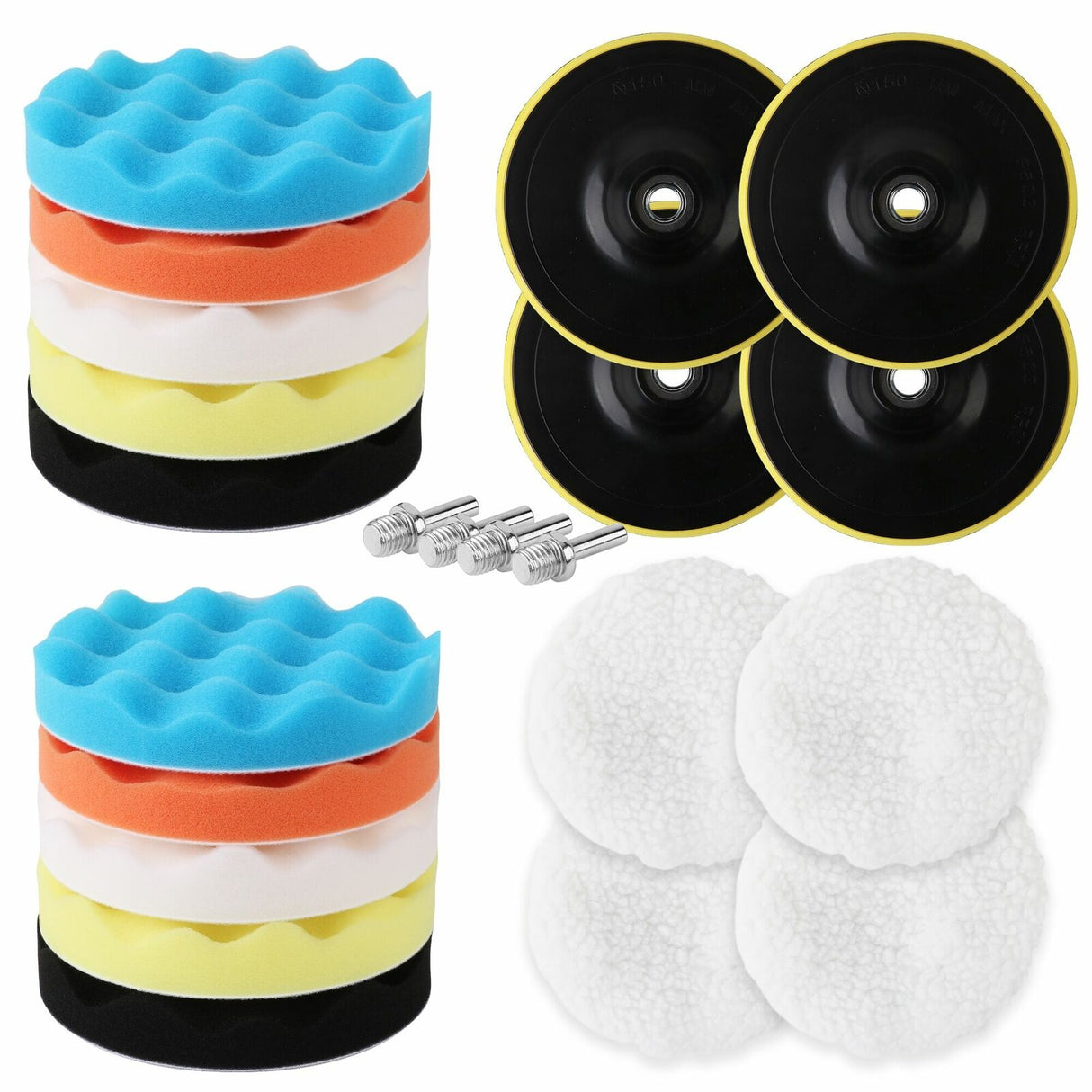 11Pc 6 Buffing Waxing Polishing Pads Kit Sponge Pad Set For Car Polisher Drill