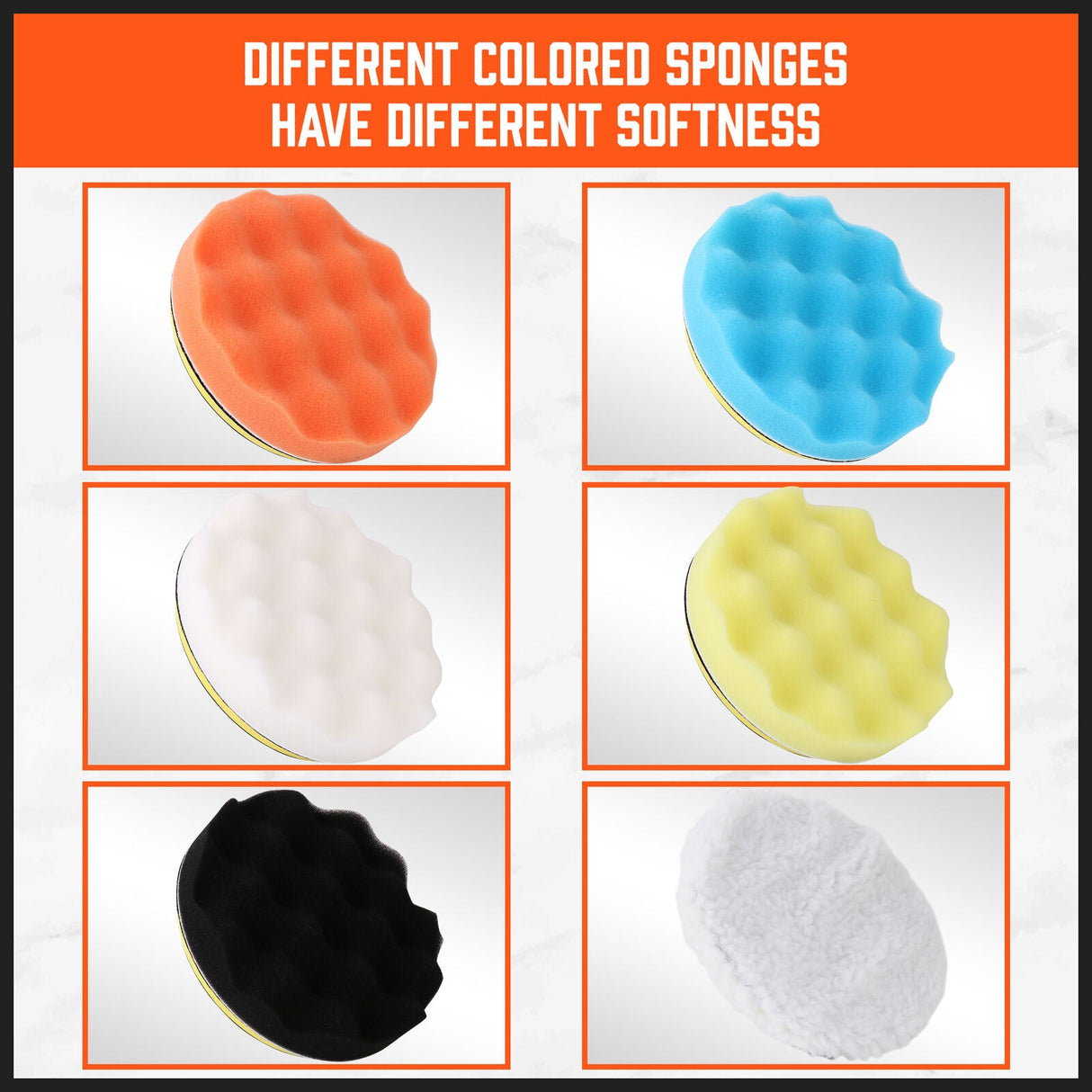 11Pc 6 Buffing Waxing Polishing Pads Kit Sponge Pad Set For Car Polisher Drill