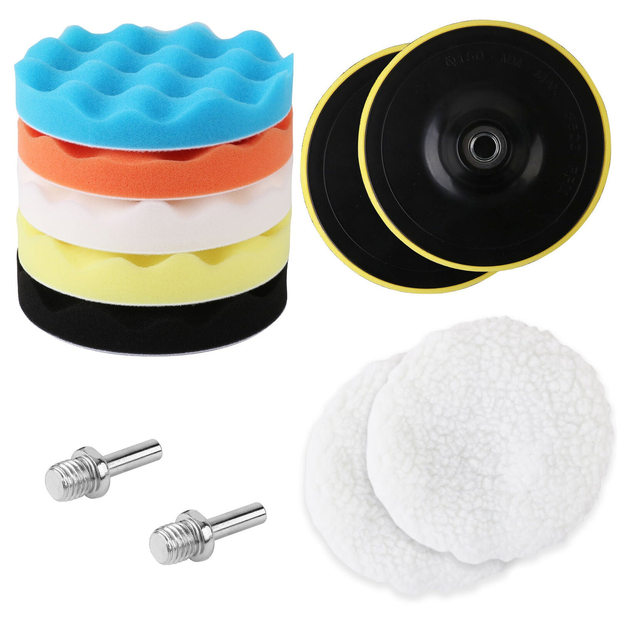 11Pc 6 Buffing Waxing Polishing Pads Kit Sponge Pad Set For Car Polisher Drill