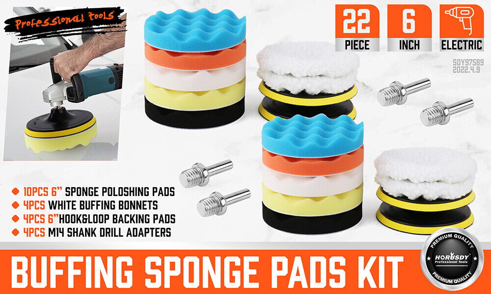 11Pcs 6 Buffing Waxing Polishing Pads Sponge Pad Set For Car Polisher Drill