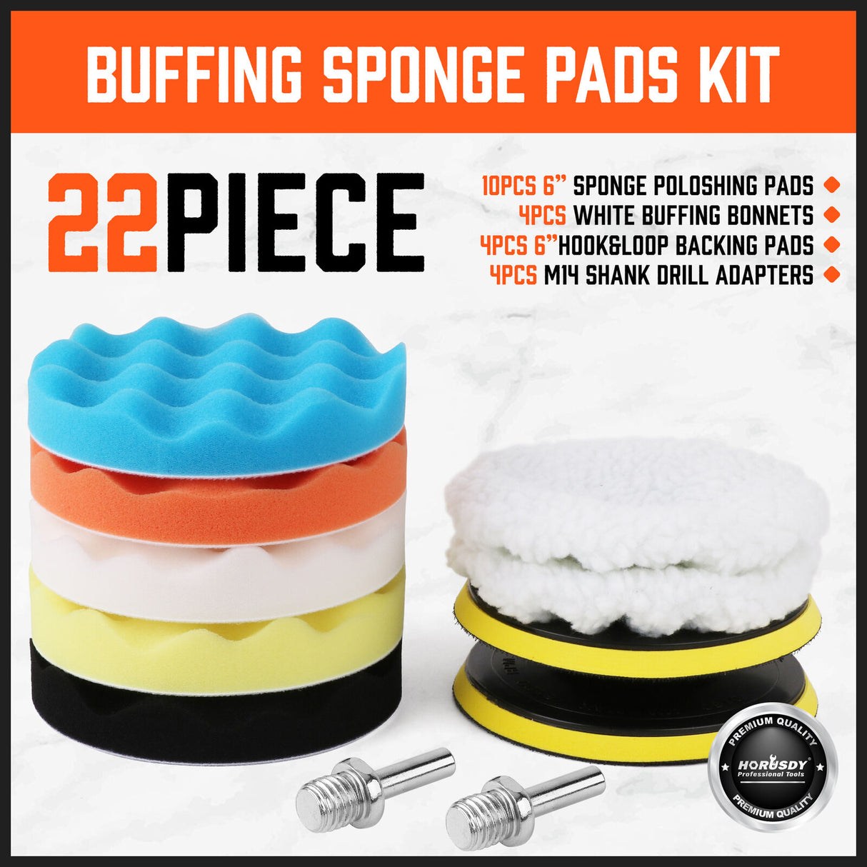 11Pcs 6 Buffing Waxing Polishing Pads Sponge Pad Set For Car Polisher Drill